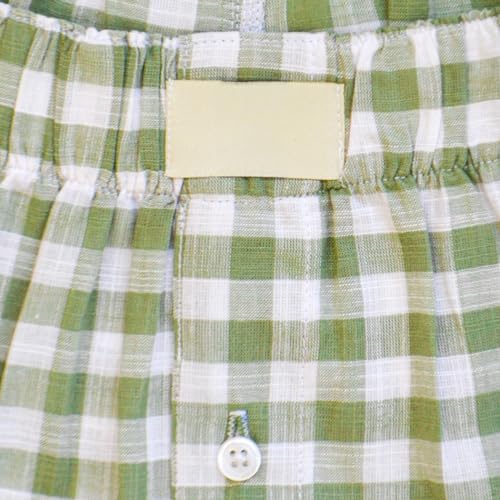 Image of Women Y2k Pajamas Shorts Micro Button Boxers Elastic Waist Cute Pj Bottoms Summer Plaid Lounge Short