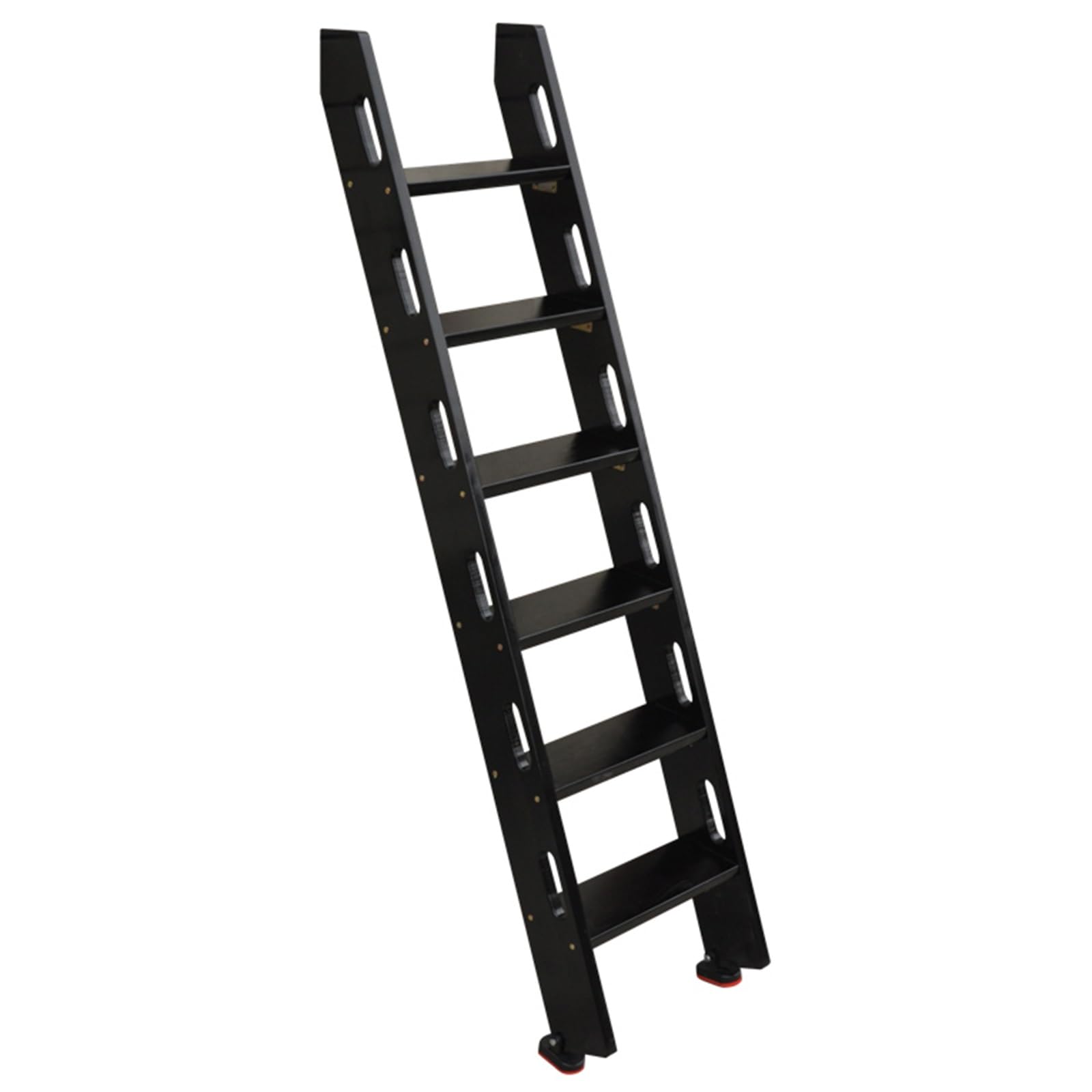 Escalera de Repuesto para litera Negra de 3,6, 4,5, 5,4, 6,3 y 7,2 pies, Escalera de Madera para altillo, Caravana o Autocaravana - peldaños de 4 Pulgadas de Ancho, Soportes de Montaje inclu