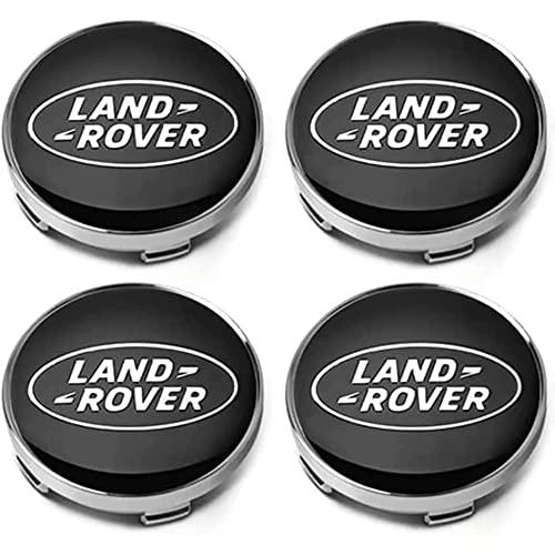 URYYRIT Tapas Centrales Cubos de Automóviles, para Land Rover, 60 Mm, Cubierta Decorativa Impermeable A Prueba Polvo Ruedas, Centro Rueda Adhesivo con Emblema de Logotipo, Accesorios Exteriores