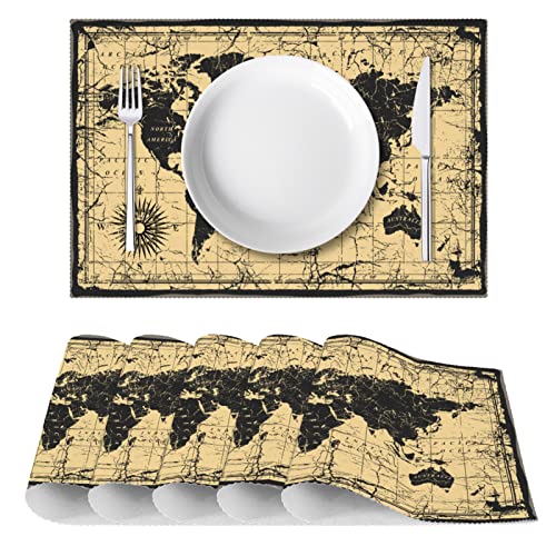 Set de table boussole rétro grand format antidérapant résistant à la chaleur - 3