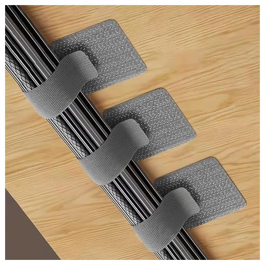 10 Pcs Adhesive Hook and Loop Cable Ties – Reusable Cord Organizer Straps for Desk, Home & Appliances – Self Adhesive Wire Management for USB & Power Cords, Grey