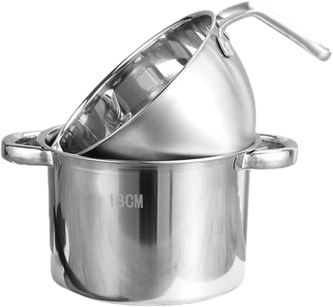 Double Boiler Pot for Melting Chocolate and Cheese 16Cm Stainless Steel Melting Pot Stove Top for Baking and Cooking