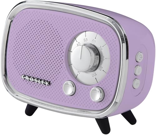 Crosley CR3039A-LN Rondo Retro Portable Rechargeable Bluetooth Speaker, Lavender