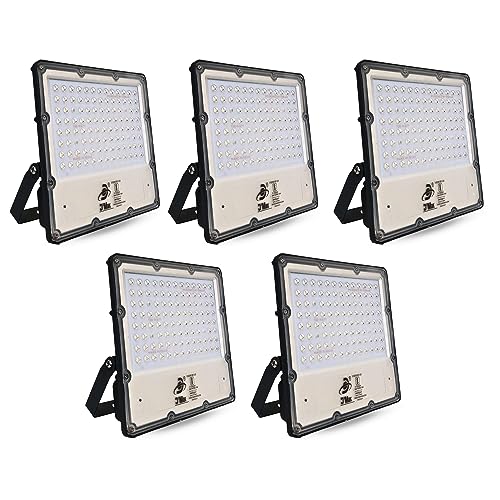 Image of D'Mak 100W Lens Led Flood Light - Ip65 Waterproof Led Lights with 120 Wide Beam-Led Lamp Lights for Yard,Showroom,Shop, Factory,Garden, Playground & Home(Cool White,6500k)- Pack of 5