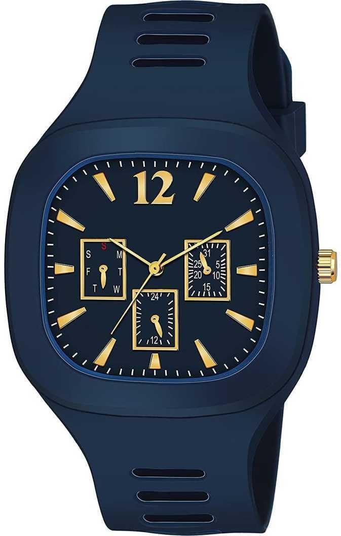 GIFFEMANS Miller - Triple Dial Square Analog - Silicone Strap (B0CLF7VKFG) Amazon Price History, Amazon Price Tracker