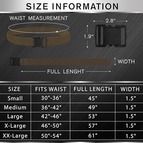 Image of TECEUM Tactical Belt - Heavy-Duty & Quick Release - Military, Work, Rigger, Duty & Utility Belt for Men