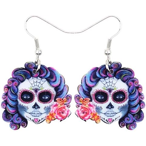 Bonsny Boucles d'oreilles tête de mort Cover
