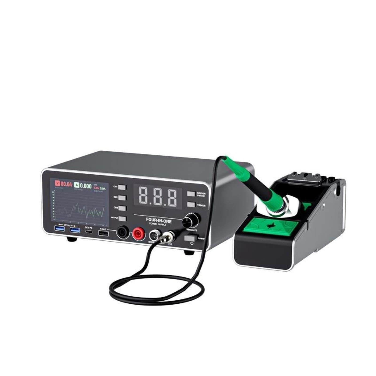Estación de soldadura, Estación de Soldadura y Reparación, Detector Cortocircuito, Probador USB, 1 Paquete