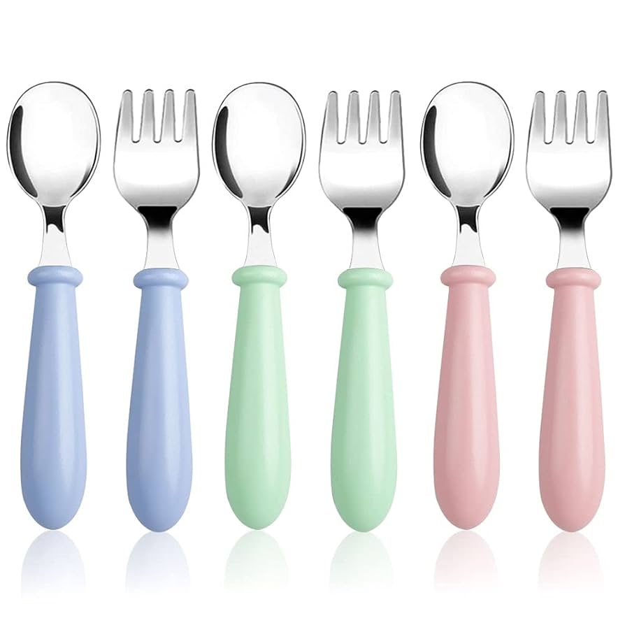 Amazon.com: Pimoys 6 Pieces Toddler Utensils Kids Silverware