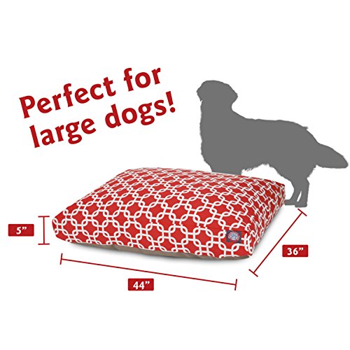 Red Links Large Rectangle Indoor Outdoor Pet Dog Bed With Removable Washable Cover By Majestic Pet Products #TOP2