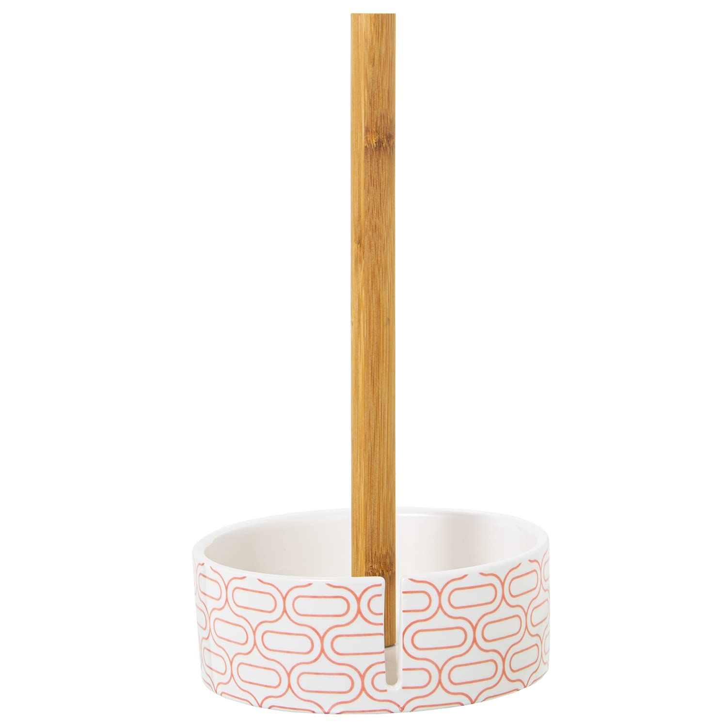 Porte-rouleau en bois céramique blanche rouge support essuie-tout
