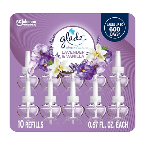 Glade PlugIns Refills Air Freshener, Scented and Essential Oils for Home and Bathroom, Lavender &...