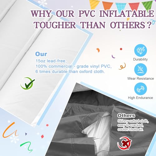 13FT White Bounce House with Slide& Ball Pit for Adults,Commercial PVC Large Inflatable Bounce House Castle Outdoor with 950W Powerul Blower,Wedding Birthday Party Decorations 13x13x10FT - Image 4