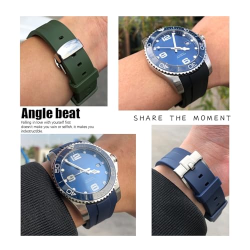 Bracelet caoutchouc 21mm noir de qualité supérieure avec boucle - 5