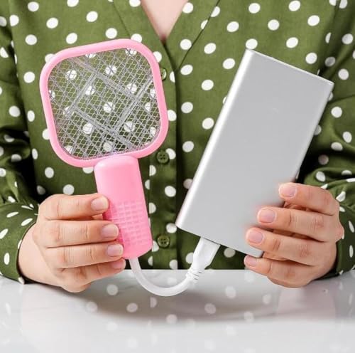 Image of WBD Creation 2 in 1 Mini Mosquito Racket Kill Bat USB Rechargeable Portable Bug Zapper Electric Fly Swatter Safe for Indoor Outdoor Use Multifunctional Lamp (Multicolor) (Pack of 1 Pcs)