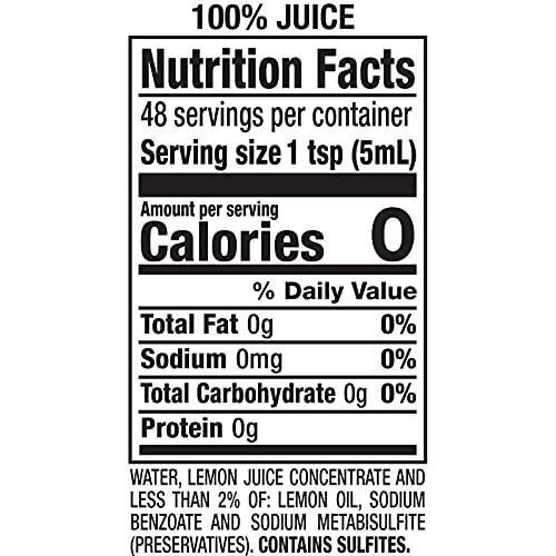 ReaLemon 100% Lemon Juice, 8 Fluid Ounce Bottle.