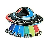 Prime Creations Alien Pin, UFO Pin, Funny Pins, Enamel Pin | Beam Me Up | Enamel Pins for Backpacks, Hat pins, Meme Pins, Cool Pins, Cute Pins, Button Pin