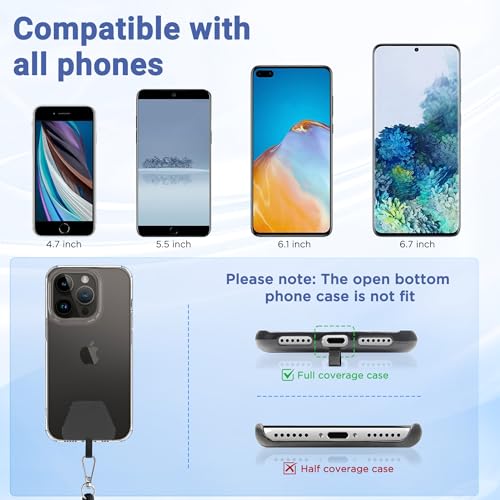 Cell Phone Lanyard 2 Pcs-1 Pcs 30"(Neck Strap×1)+8"(Wrist Strap×1) Black - Photo 19 sur 115