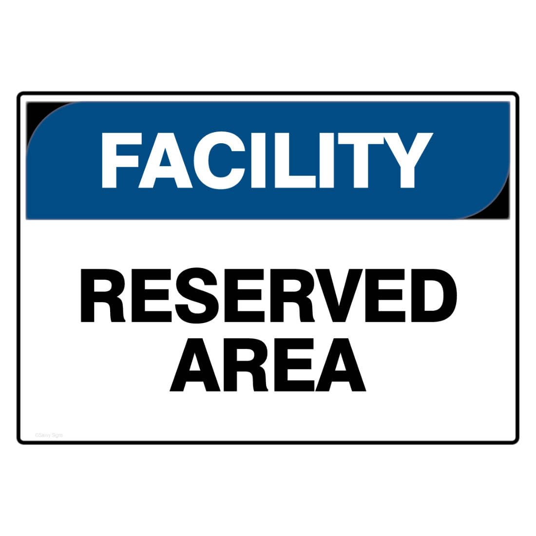 Facility Safety Sign - FACILITY [BLUE] Reserved Area Metal Tin Sign 8 x 12 inch for Industrial & Commercial