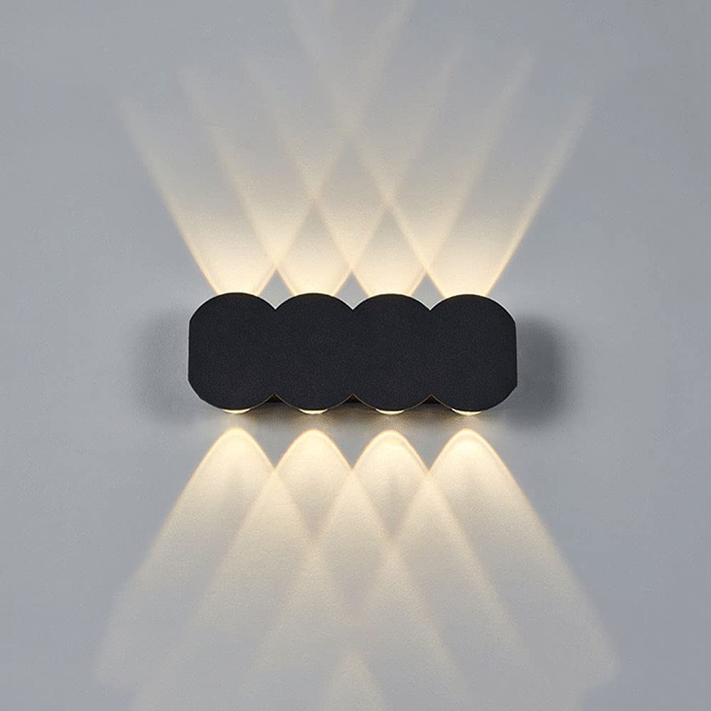 SXSCARKX Nordic Simple Black Strip Wall Mount Light LED Warm Soft Lamp Waterproof, Dustproof and Moisture-Proof Up Down for Sidewalks Barn Side Door