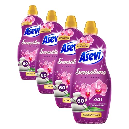 Suavizante Concentrado Asevi Sensation Zen 60 dosis, 1320 ml (Pack of 1) (Paquete de 4)
