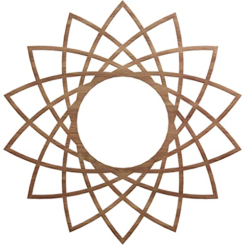 Image of Ekena Millwork 26 inchOD x 10 inchID x 3 /8 inchT Eleanor Wood Fretwork Pierced Ceiling Medallion, Walnut