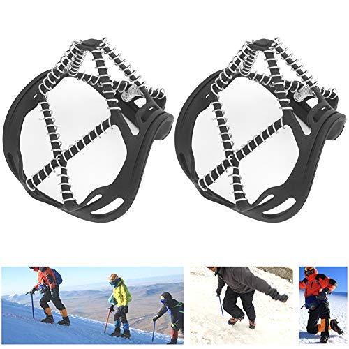 Ice Cleats, Lightweight High Strength Outdoor Heavy Duty Portable Shoe Spikes Crampons, Boots for Snow Shoes