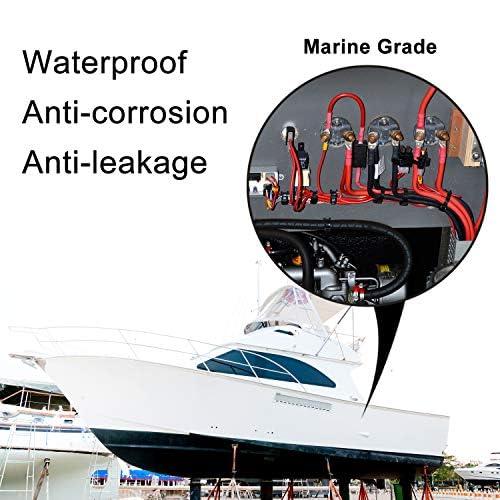 Image of XHF UL Listed 225 Pcs Length 3.45 inch 3:1 Waterproof Heat Shrink Tubing Kit Marine Grade Adhesive Lined Heat Shrink Tube, Insulation Sealing Oil-Proof Wear-Resistant Black&Red