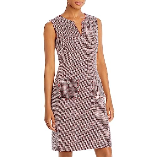 Image of Karl Lagerfeld Womens Tweed Shift Dress with Pockets