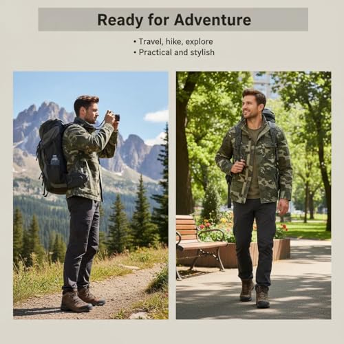 Image of Admitted &Feeling Men's camo Military Jacket Cargo Stand Collar Bomber Jackets Coat