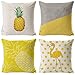 LYTFQ Throw Pillow Case Funda De Cojín De Lino Funda De Cojín Geométrico De Piña Amarilla para Salón Dormitorio Oficina Cama O Coche 4 Piezas 45X45Cm