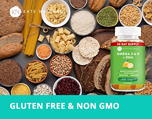 Premium Omega 3-6-9 + DHA Gummies 60 Count by Kate Naturals. Delicious Non-GMO, Gluten-Free & Vegetarian Chewy Gummies… - Image 8