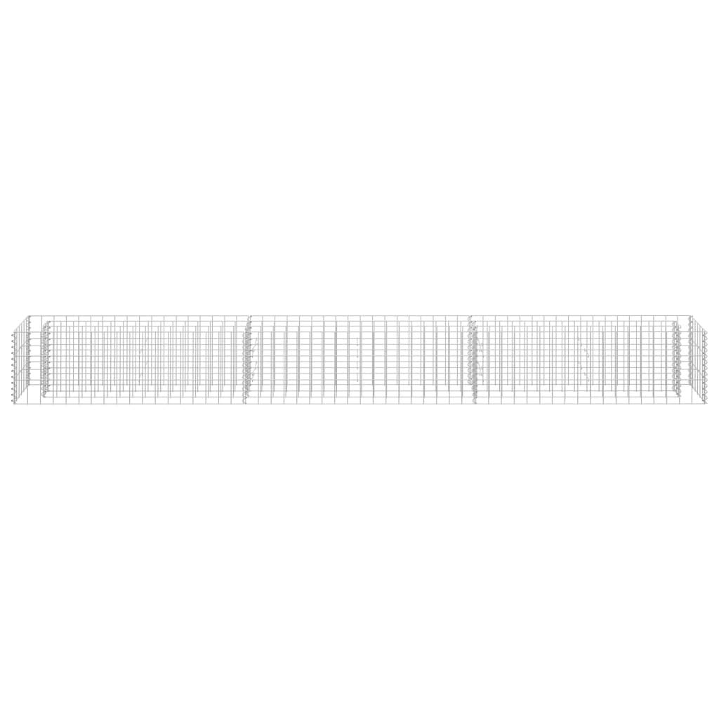 WIFESE Panier Gabion Acier Galvanisé 450x30x10 Cm - Lit Surélevé Jardin, Argenté