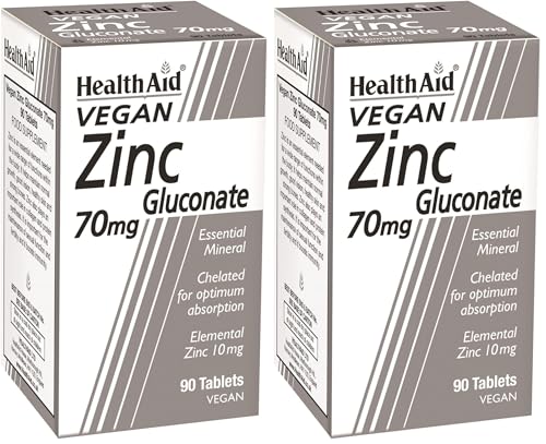 HealthAid Zinc Gluconate 70mg - 90 Tablets (Pack of 2)