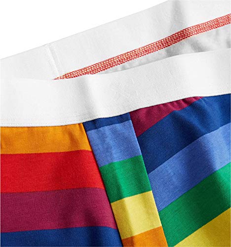 TomboyX 9" Boxer Briefs, Cotton Form-Fitting Underwear, Breathable All Day Comfort,- X-Large/Rainbow Pride Stripes2
