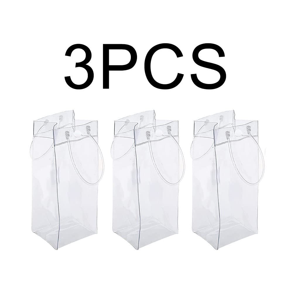 WAONIQ Clear PVC Ice Wine Bags, 3 Pack - Portable, Collapsible Bottle Chiller For Champagne, Beer, Drinks, Wedding & Party - View #14