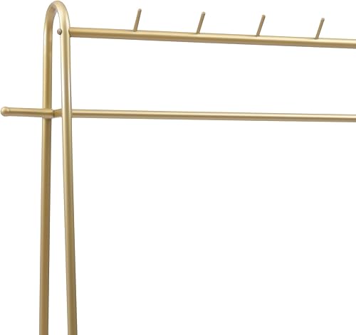 Miniatura 8 de Estante de exhibición de ropa de metal, resistente y independiente, para tienda al por menor, oficina en casa, 39.37 x 14.17 x 67.72 pulgadas