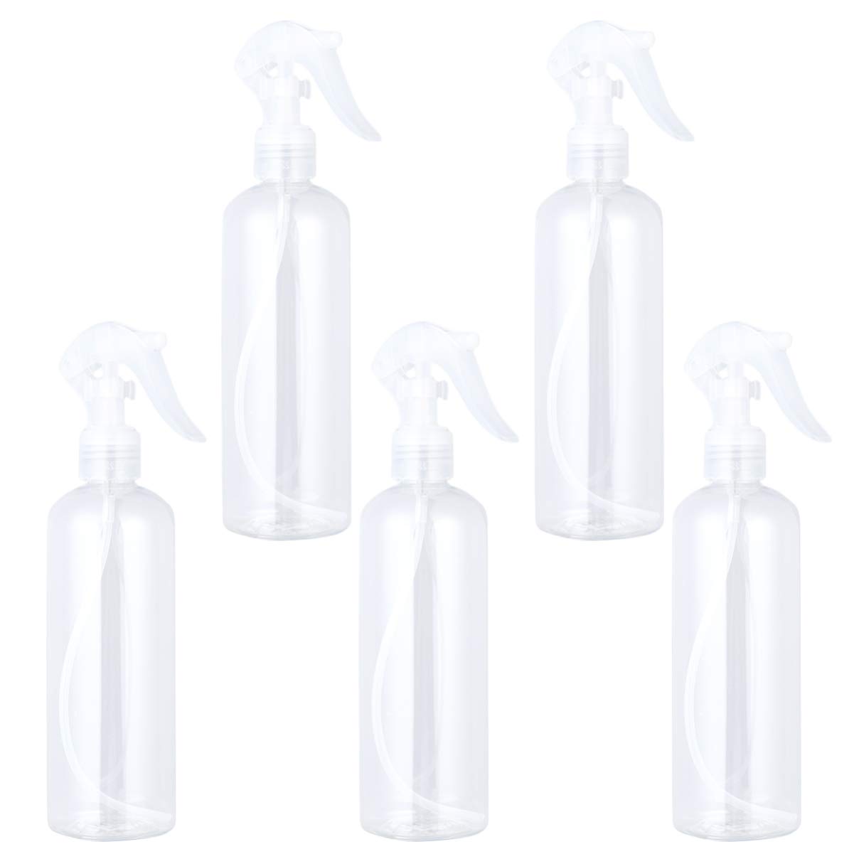 Healifty 5pcs Plastic Spray Bottle Transparent Hair Spray Bottles Refillable Trigger Plant Mister Fine Mist Spray Bottle for Garden Home 300ML