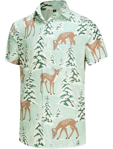 KYKU Hawaiian Shirts for Men Santa Claus Party Casual Button Down Short Sleeve Shirt with Pocket2
