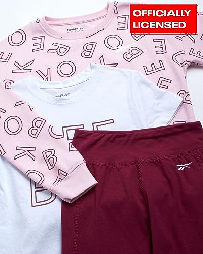 Reebok Conjunto de leggings ativas para meninas – Camiseta de desempenho de 3 peças e leggings de io
