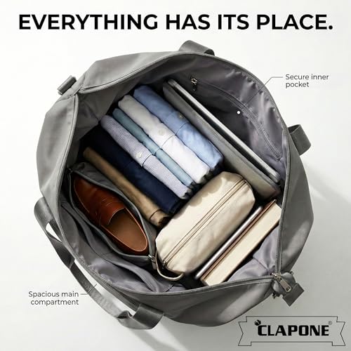 Image of CLAPONE 41 Litre Expandable Nylon Travel Bags for Women /Duffle Bags for Women Luggage /Foldable Vanity Travelling Handbags /Waterproof Hand Bag for Ladies Personal Items (Grey)