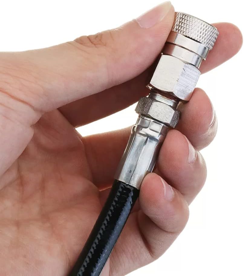 Paintball Airsoft Fill Whip Hose 4500psi PCP Fill ing & Charging System with Foster Quick-Detach Hose Assembly (24 inches Length/Female DN2 Charging System)
