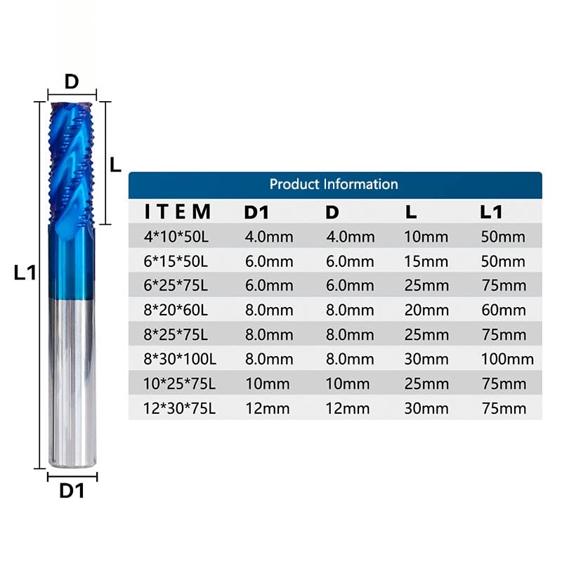 BFL Carburo Solido 3 Flauti Fresa Di Estremità Ruvida Per Il Mulino In Carburo D - Foto 8