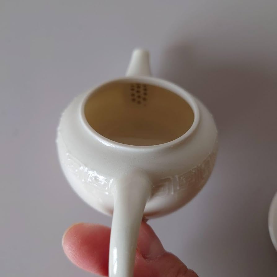 村田亀水　牙白　雷文　煎茶器 村田亀水牙白雷文煎茶器