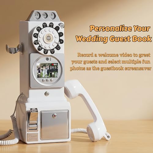 Image of Video & Audio Guest Book Wedding Phone Guestbook Creative Easy to Use & Fun Engagements Anniversaries Baby Showers Graduation (Black)