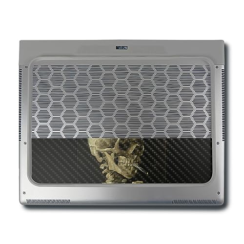 Image of MightySkins Carbon Fiber Skin Compatible with Alienware X16 R1 (2023) Full Wrap Kit - Skull with Cigarette | Protective Durable Textured Carbon Fiber Finish | Easy to Apply | Made in The USA
