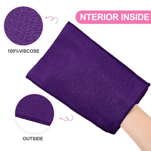 Image of Tatuo 12 Pack Korean Exfoliating Mitts, Italy Towel,9.5 x 5.7 in,Bright | Body Washcloth, Remove Dead Skin, Viscose Rayon Scrubber for Home Spa, for Keratosis Pilaris, Reusable Full Body Use