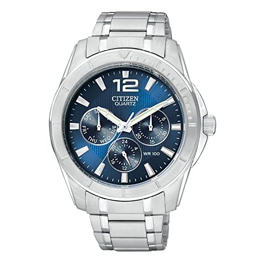 Citizen Quartz Mens Watch, Stainless Steel, Classic, Silver-Tone (Model: AG8300-52L)