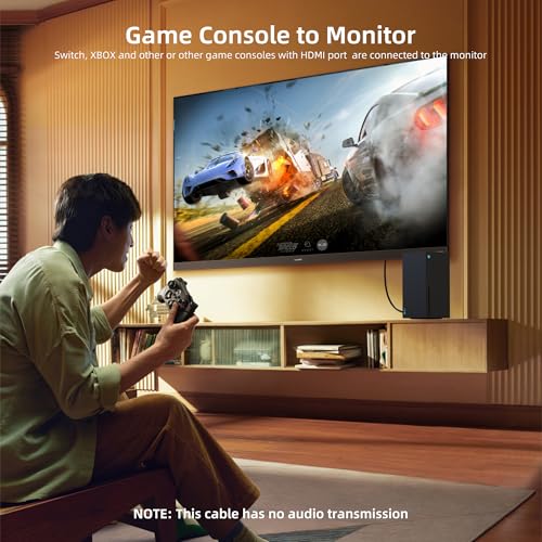 Image of HDMI to VGA Cable, 6.6FT Uni-Directional HDMI to VGA Adapter for Monitor, Laptop, PC, Projector, HDTV, Roku, Xbox