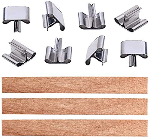 50 pabilos naturales de madera con soportes de hierro miniatura 2